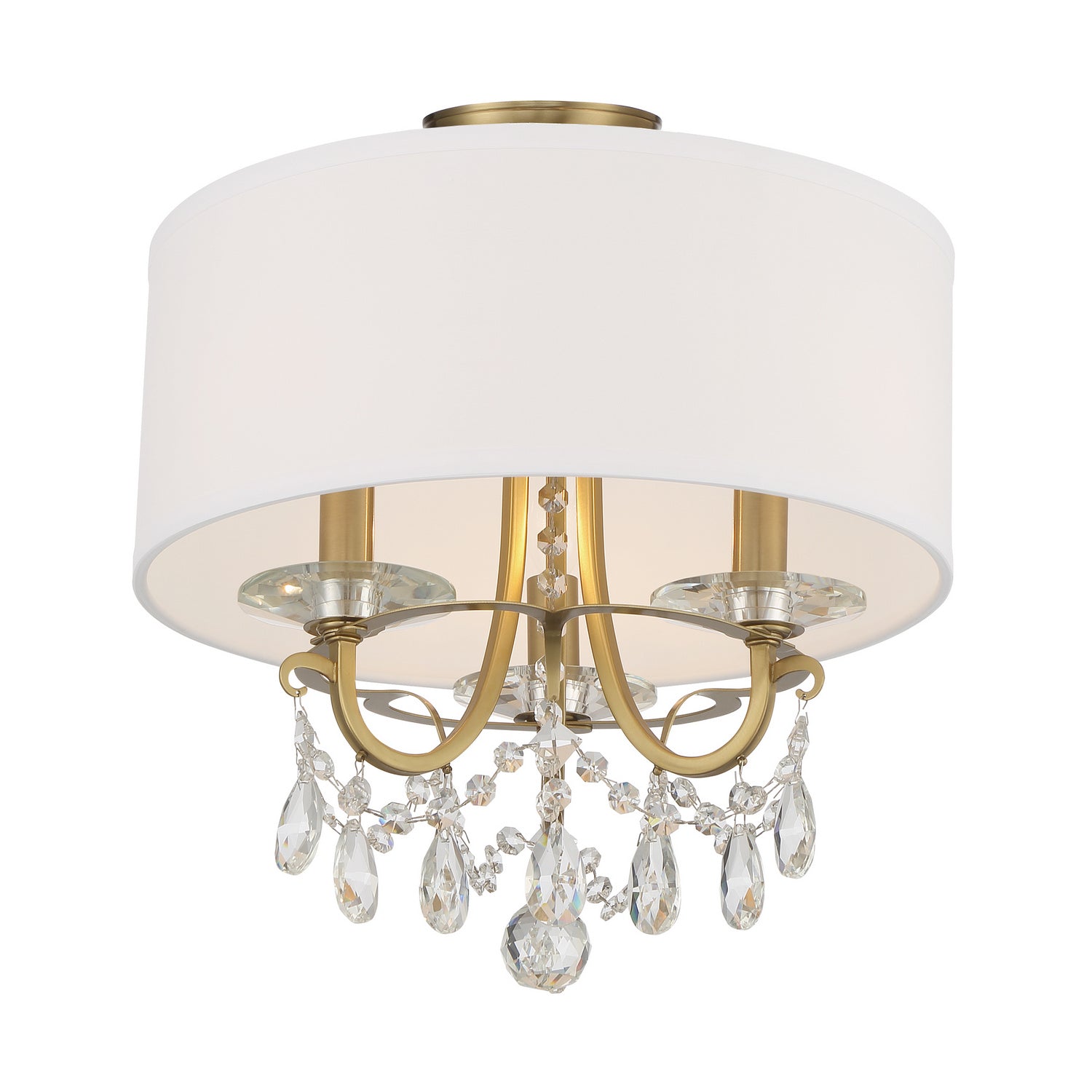 Crystorama - 6623-VG-CL-MWP_CEILING - Three Light Semi Flush Mount - Othello - Vibrant Gold