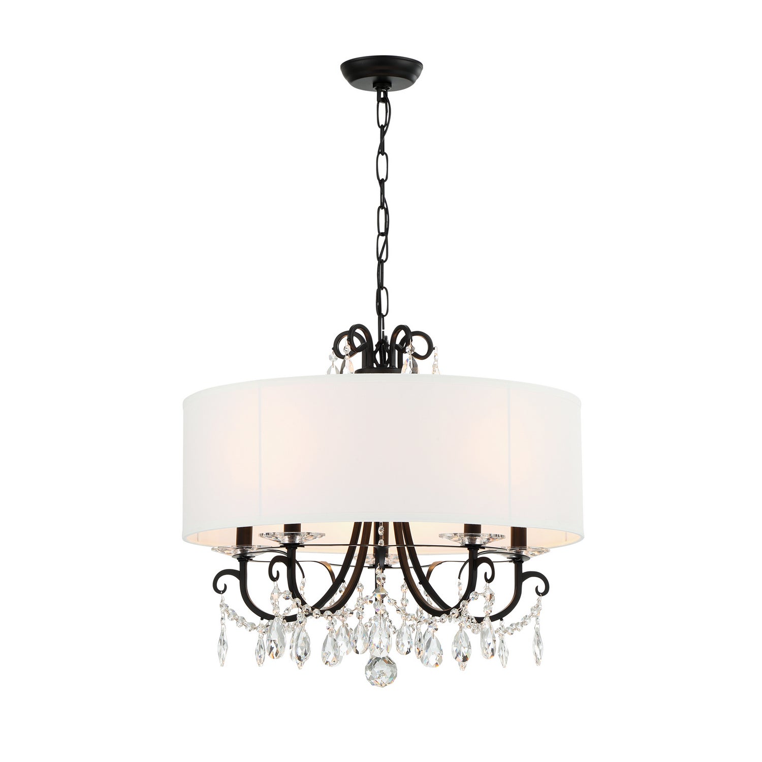 Crystorama - 6625-MK-CL-MWP - Five Light Chandelier - Othello - Matte Black