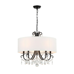 Crystorama - 6625-MK-CL-MWP - Five Light Chandelier - Othello - Matte Black