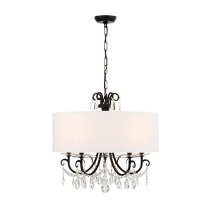 Crystorama - 6625-MK-CL-MWP - Five Light Chandelier - Othello - Matte Black