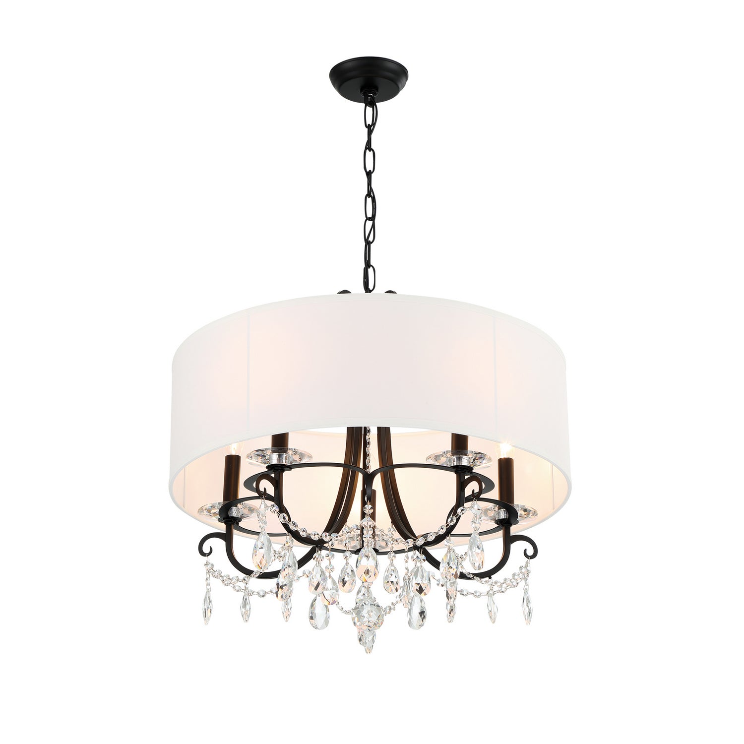 Crystorama - 6625-MK-CL-MWP - Five Light Chandelier - Othello - Matte Black