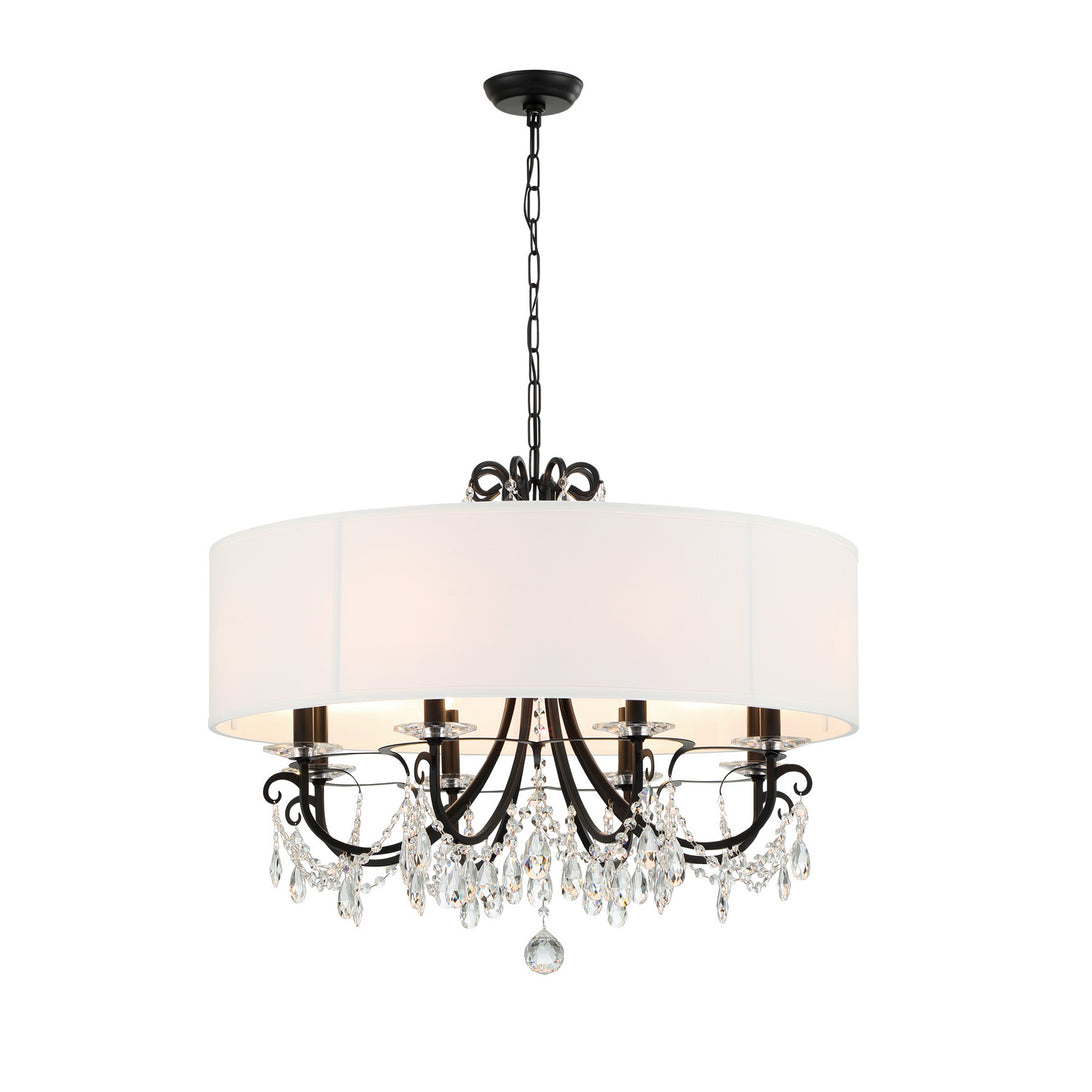 Crystorama - 6628-MK-CL-MWP - Eight Light Chandelier - Othello - Matte Black