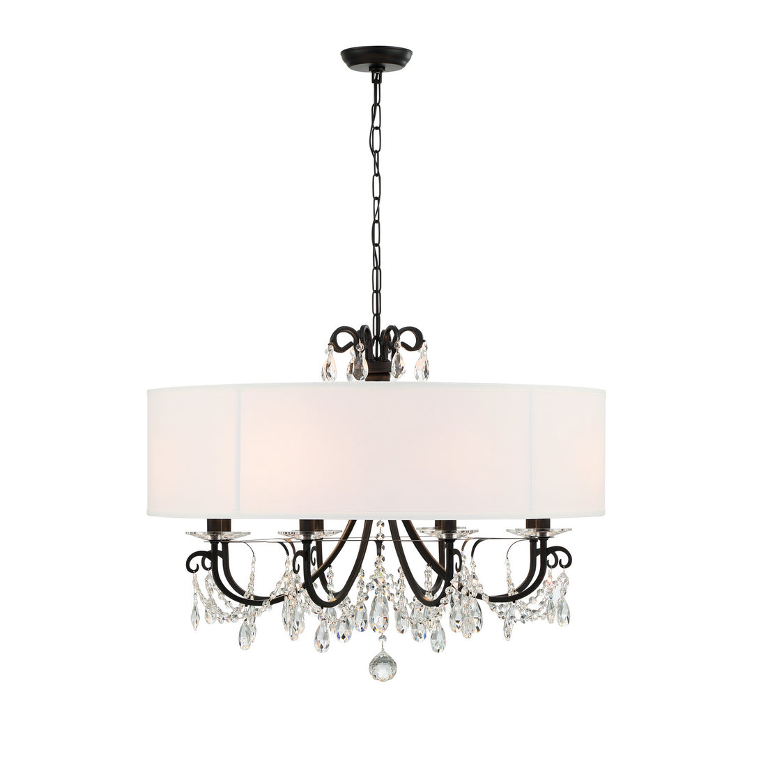 Crystorama - 6628-MK-CL-MWP - Eight Light Chandelier - Othello - Matte Black