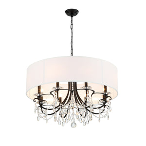 Crystorama - 6628-MK-CL-MWP - Eight Light Chandelier - Othello - Matte Black