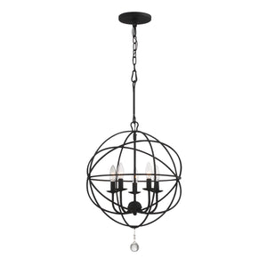 Crystorama - 9224-BK - Five Light Mini Chandelier - Solaris - Black