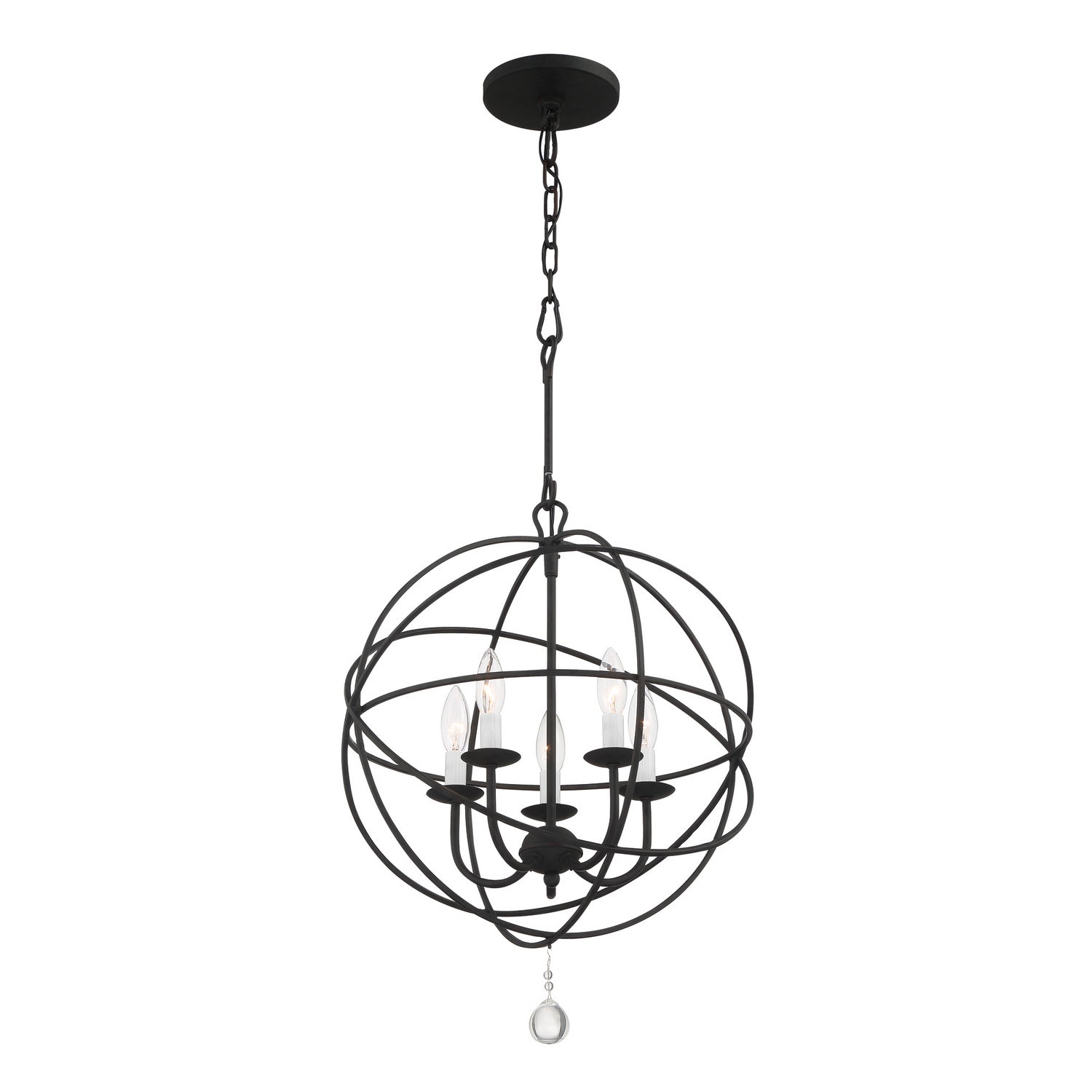 Crystorama - 9224-BK - Five Light Mini Chandelier - Solaris - Black