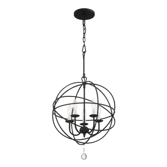 Crystorama - 9224-BK - Five Light Mini Chandelier - Solaris - Black