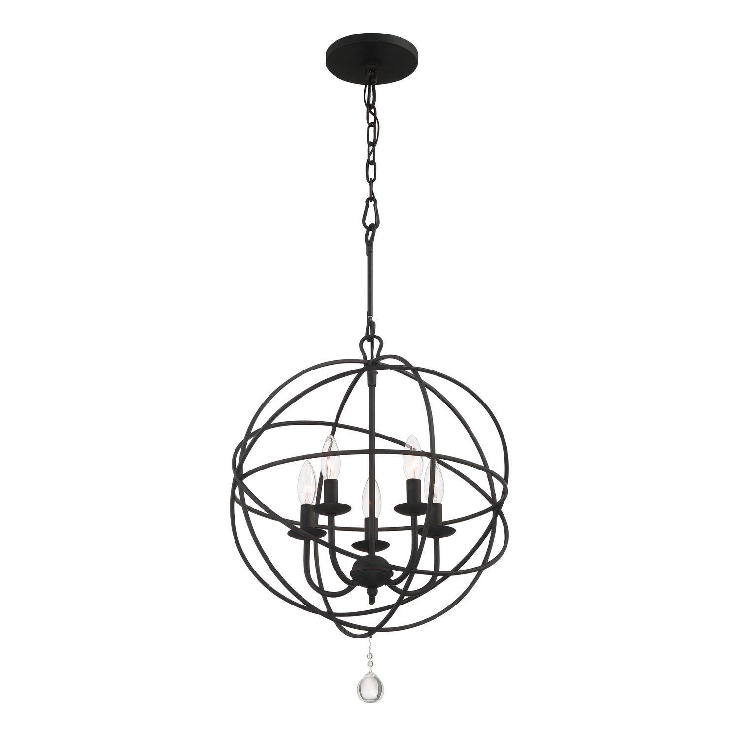 Crystorama - 9224-BK - Five Light Mini Chandelier - Solaris - Black