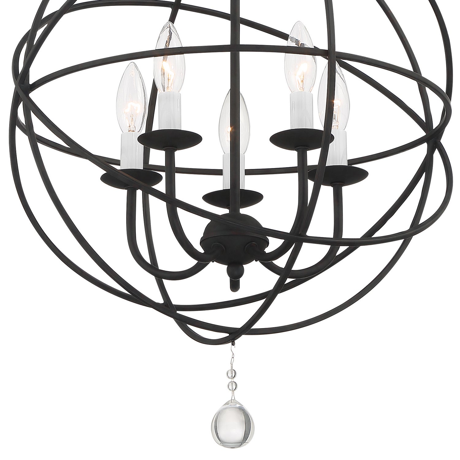 Crystorama - 9224-BK - Five Light Mini Chandelier - Solaris - Black