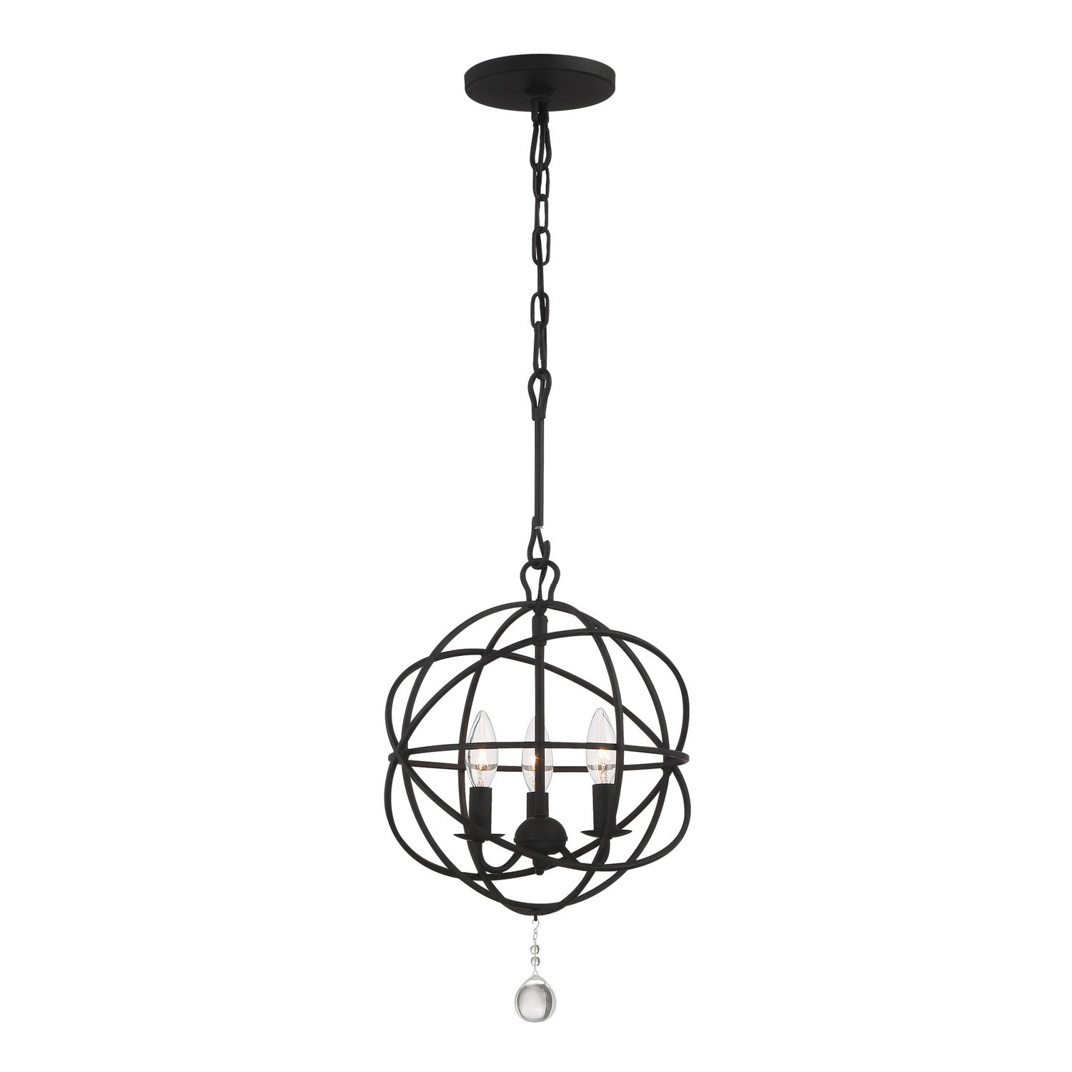 Crystorama - 9225-BK - Three Light Mini Chandelier - Solaris - Black