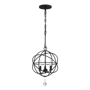 Crystorama - 9225-BK - Three Light Mini Chandelier - Solaris - Black