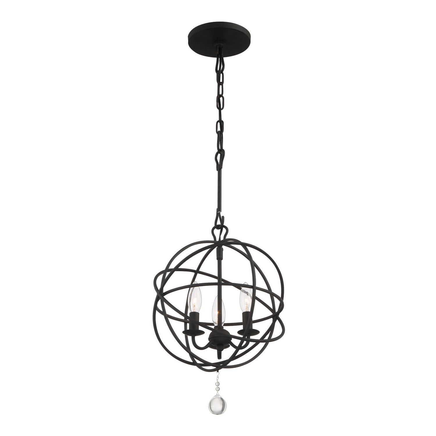 Crystorama - 9225-BK - Three Light Mini Chandelier - Solaris - Black