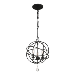 Crystorama - 9225-BK - Three Light Mini Chandelier - Solaris - Black