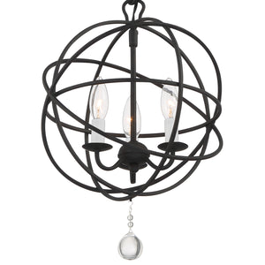 Crystorama - 9225-BK - Three Light Mini Chandelier - Solaris - Black