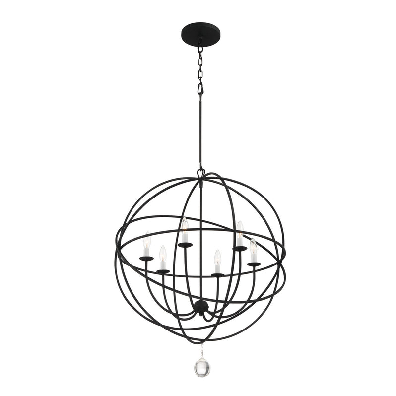 Crystorama - 9226-BK - Six Light Chandelier - Solaris - Black