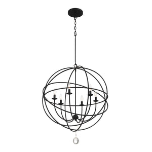 Crystorama - 9226-BK - Six Light Chandelier - Solaris - Black