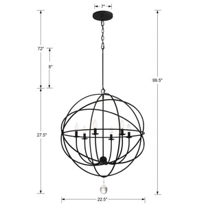 Crystorama - 9226-BK - Six Light Chandelier - Solaris - Black