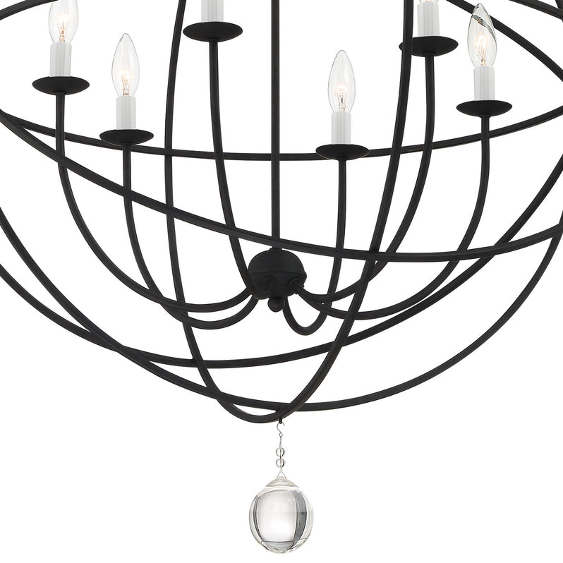 Crystorama - 9226-BK - Six Light Chandelier - Solaris - Black