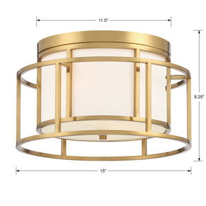 Crystorama - 9590-LG - Two Light Flush Mount - Hulton - Luxe Gold