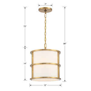 Crystorama - 9593-LG - Three Light Pendant - Hulton - Luxe Gold