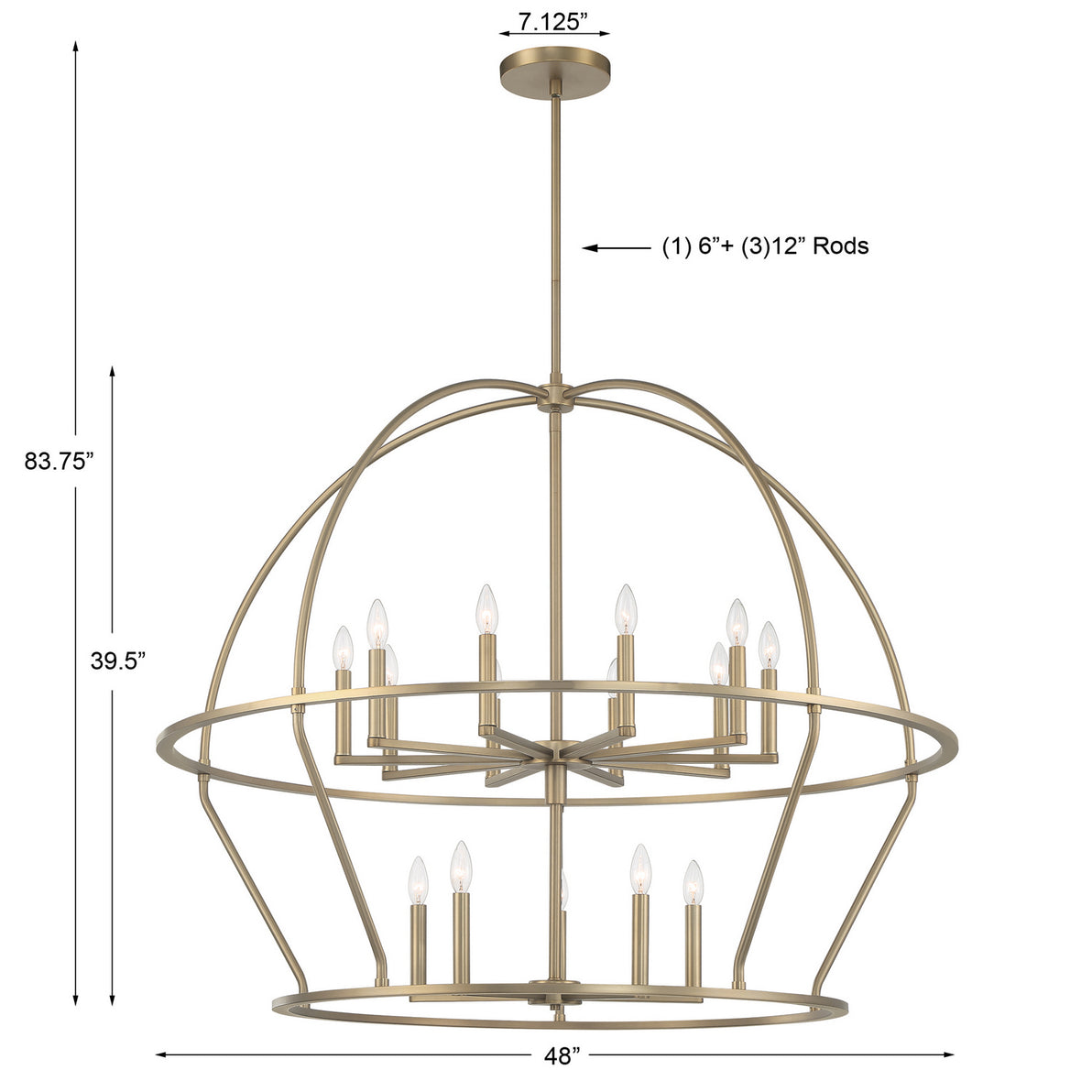 Crystorama - ABB-3029-VG - 15 Light Chandelier - Abbott - Vibrant Gold