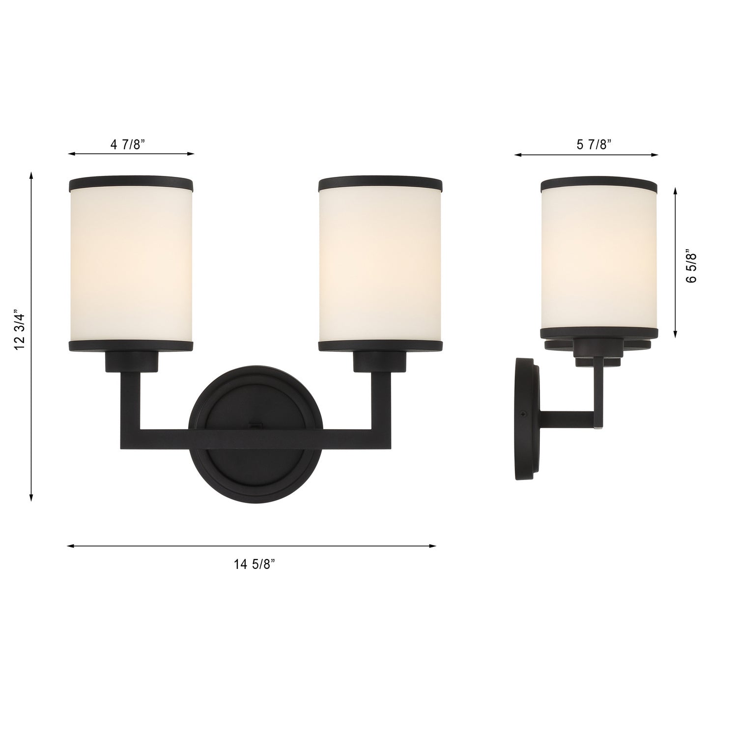 Crystorama - BRY-8002-BF - Two Light Wall Sconce - Bryant - Black Forged