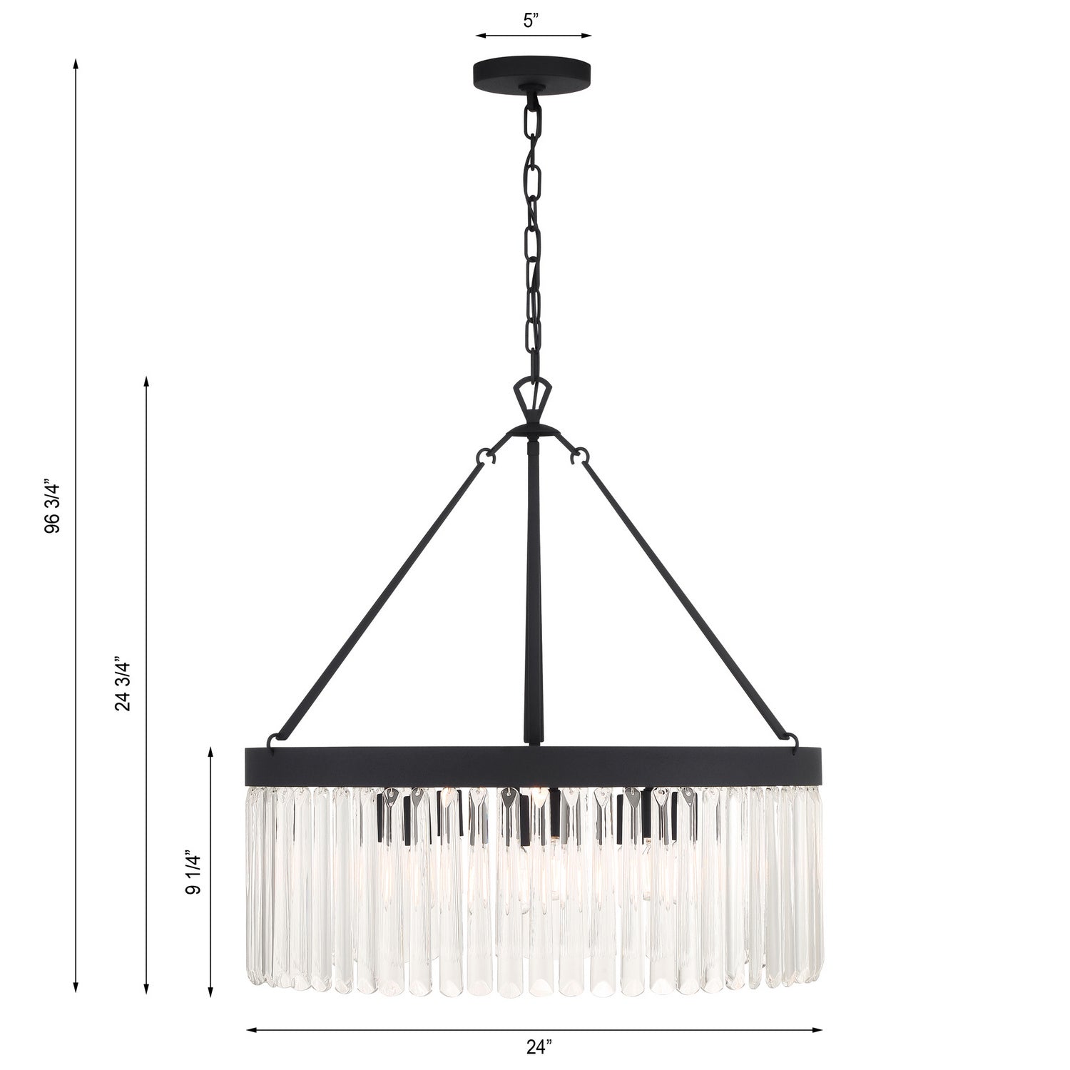 Crystorama - EMO-5406-BF - Eight Light Chandelier - Emory - Black Forged