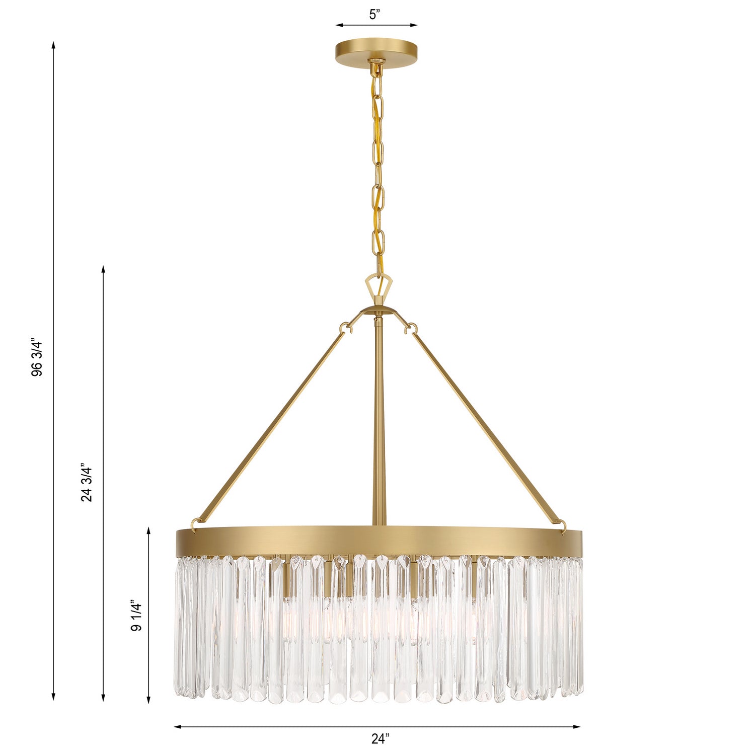 Crystorama - EMO-5406-MG - Eight Light Chandelier - Emory - Modern Gold