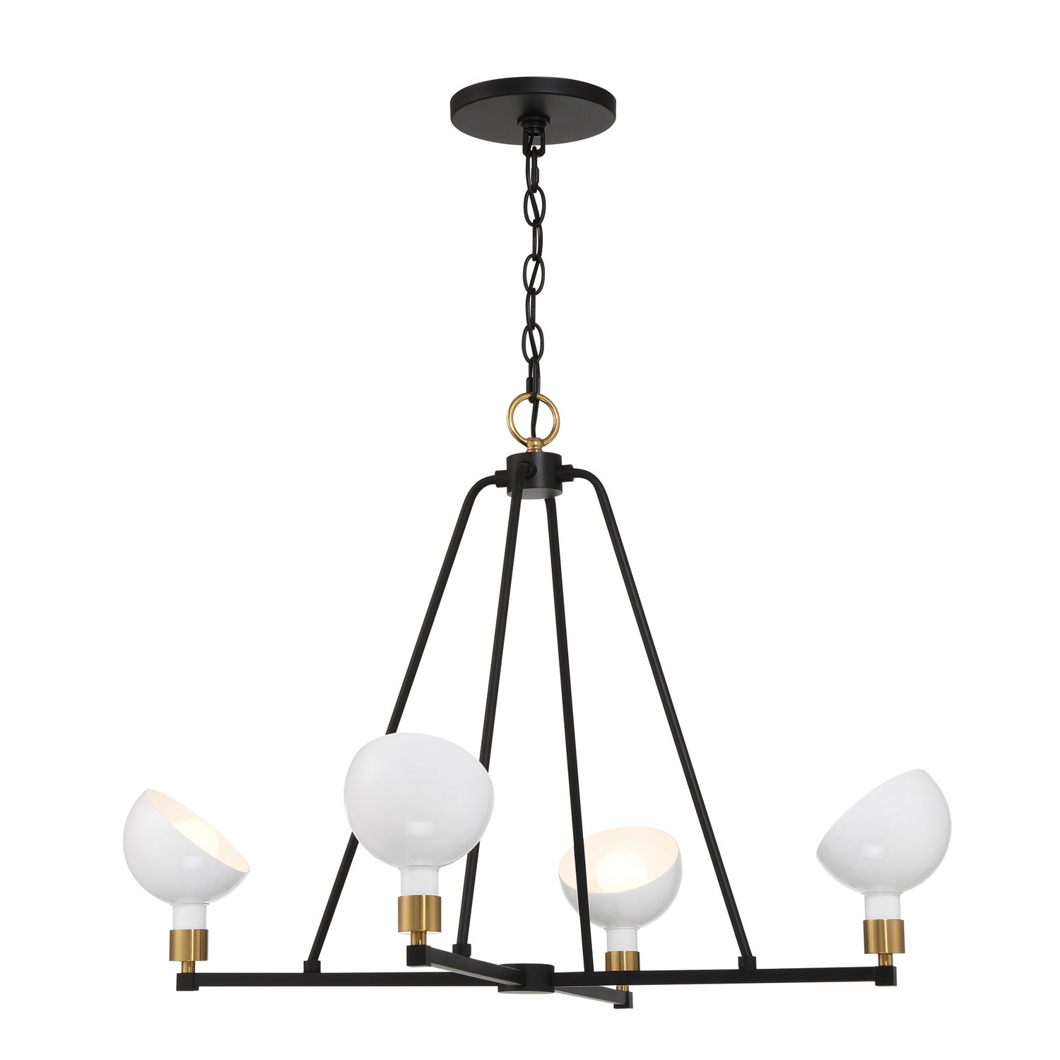 Crystorama - GIG-814-BK-AG - Four Light Chandelier - Gigi - Black / Aged Brass