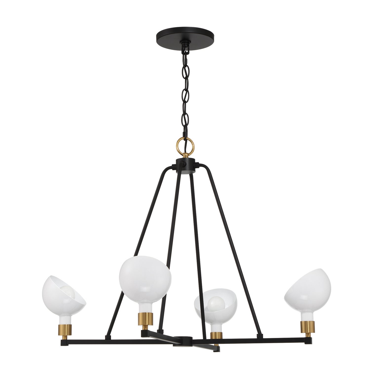 Crystorama - GIG-814-BK-AG - Four Light Chandelier - Gigi - Black / Aged Brass