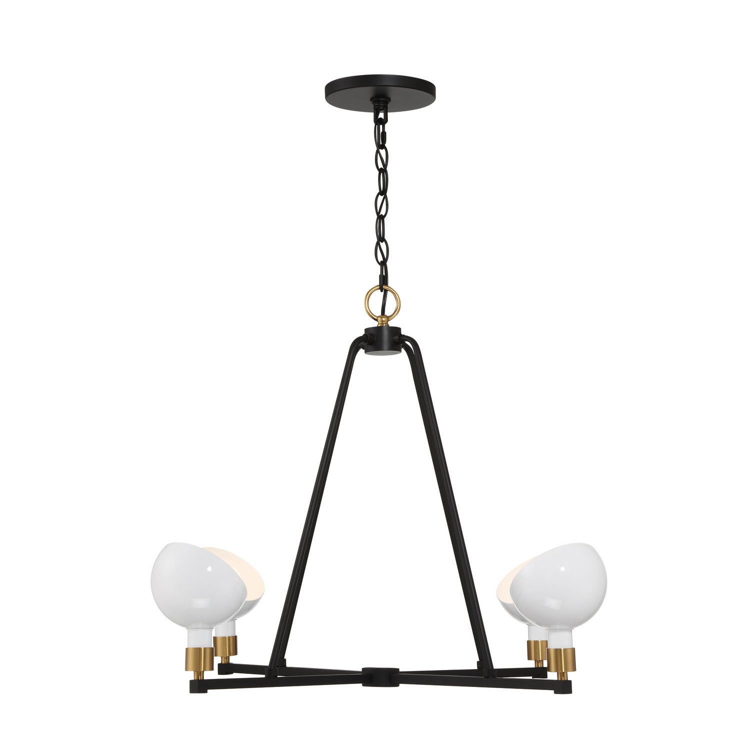 Crystorama - GIG-814-BK-AG - Four Light Chandelier - Gigi - Black / Aged Brass