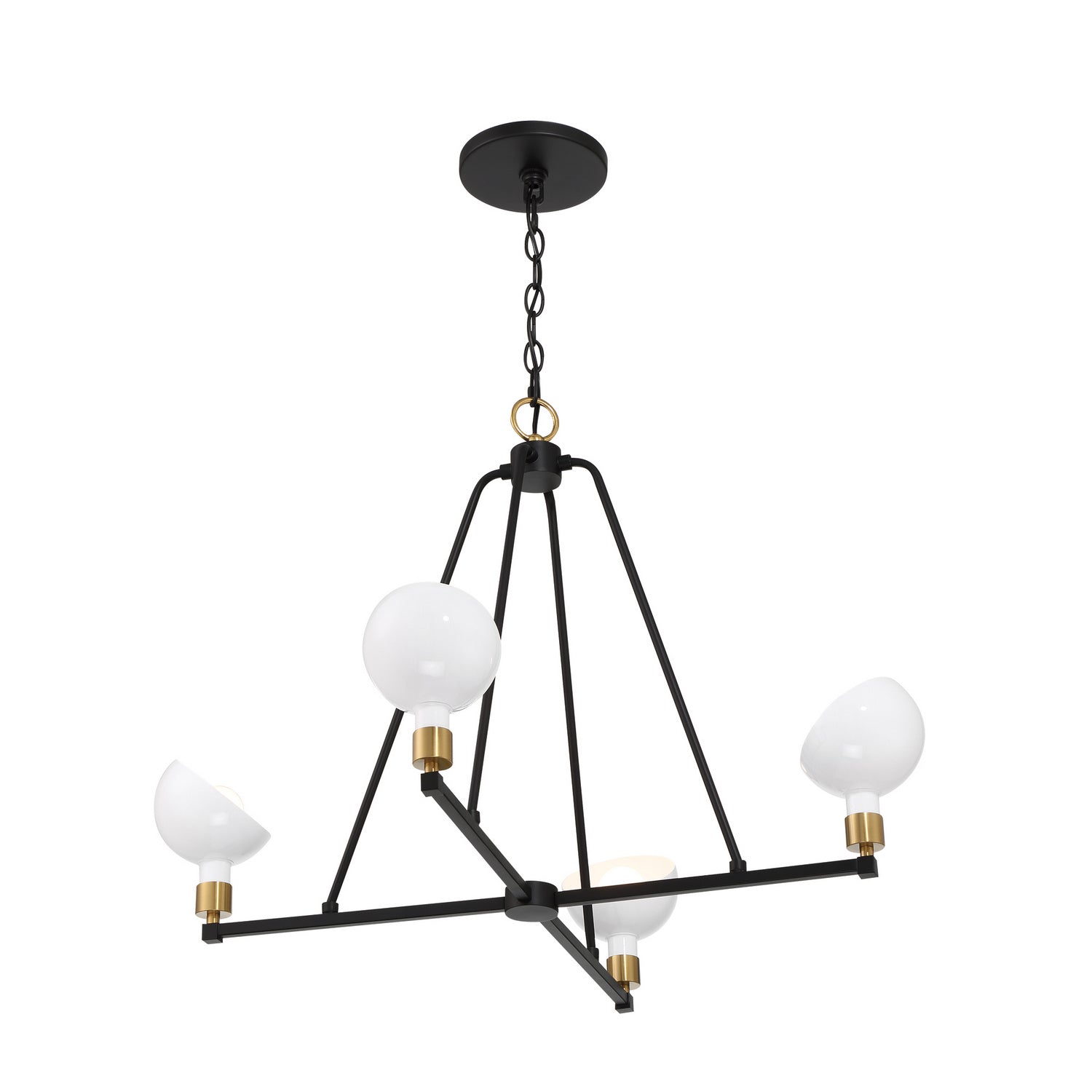 Crystorama - GIG-814-BK-AG - Four Light Chandelier - Gigi - Black / Aged Brass