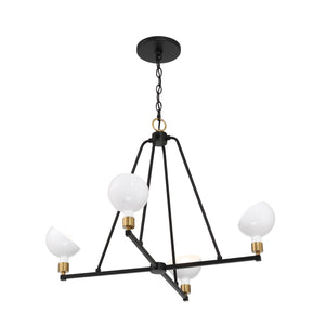 Crystorama - GIG-814-BK-AG - Four Light Chandelier - Gigi - Black / Aged Brass