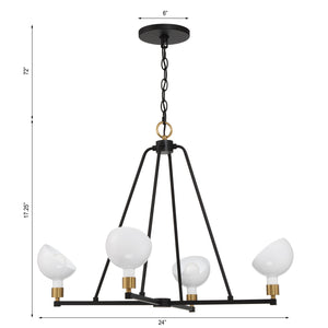 Crystorama - GIG-814-BK-AG - Four Light Chandelier - Gigi - Black / Aged Brass