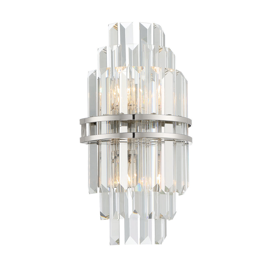 Crystorama - HAY-1402-PN - Two Light Wall Sconce - Hayes - Polished Nickel