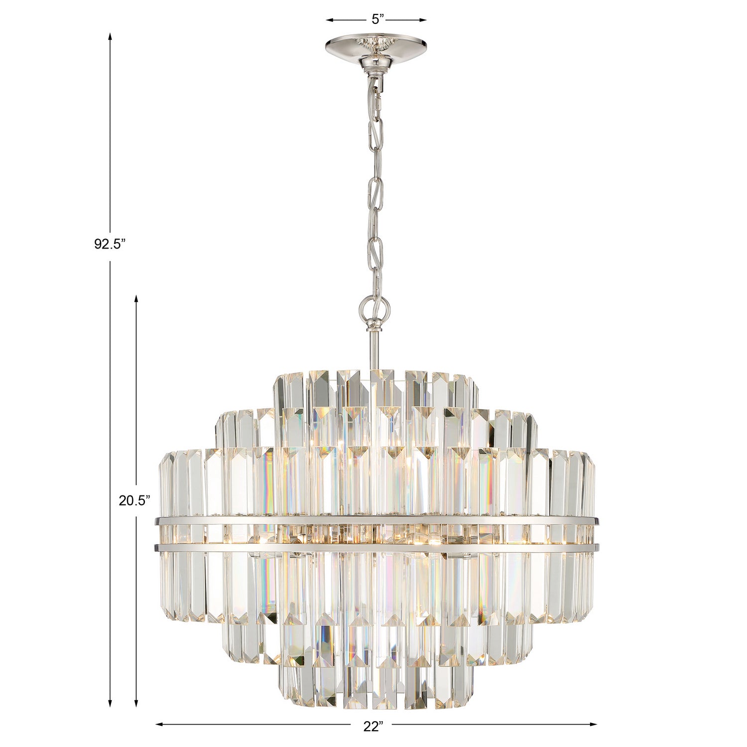 Crystorama - HAY-1405-PN - 12 Light Chandelier - Hayes - Polished Nickel