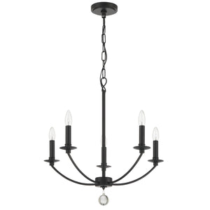 Crystorama - MIL-8005-BK - Five Light Chandelier - Mila - Black