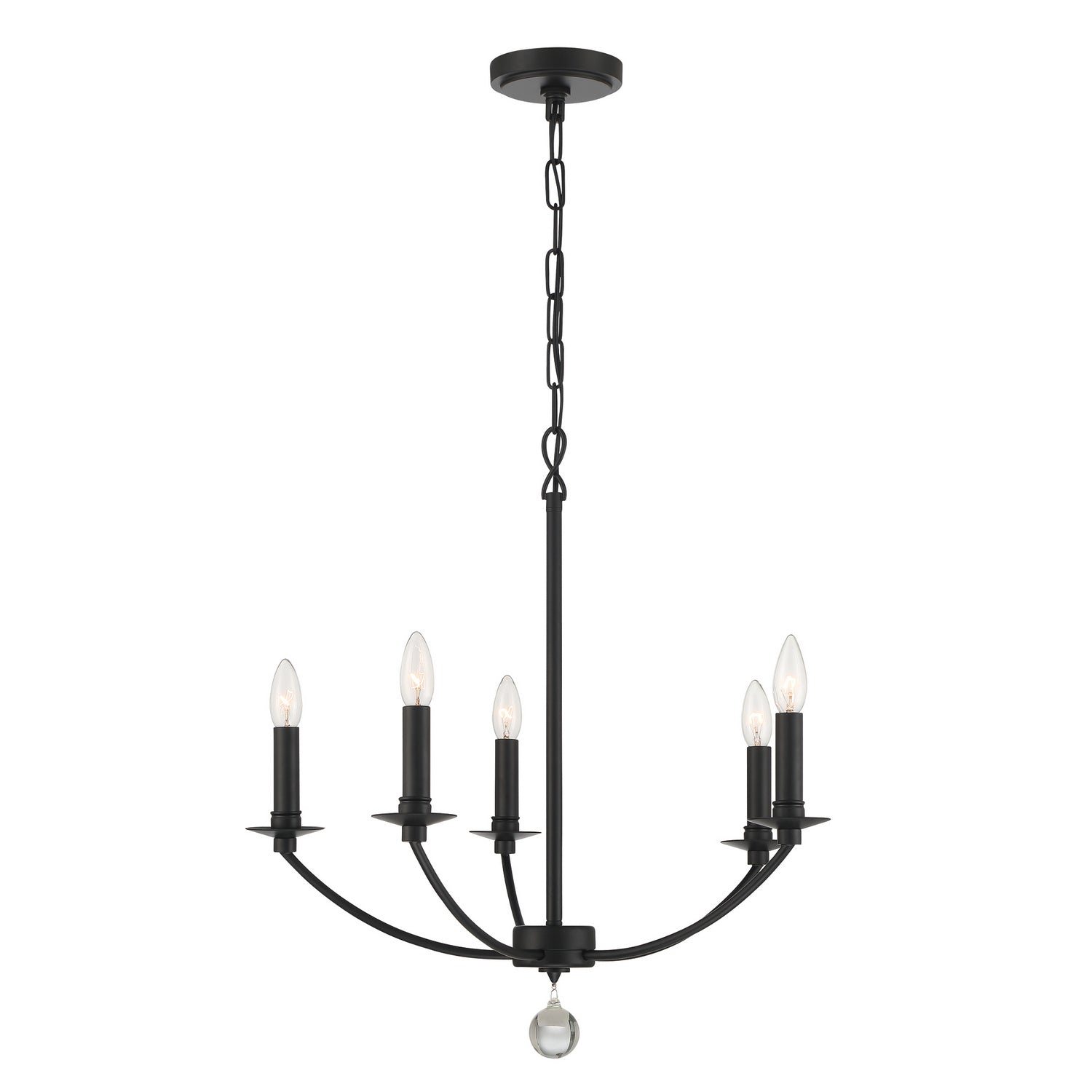 Crystorama - MIL-8005-BK - Five Light Chandelier - Mila - Black