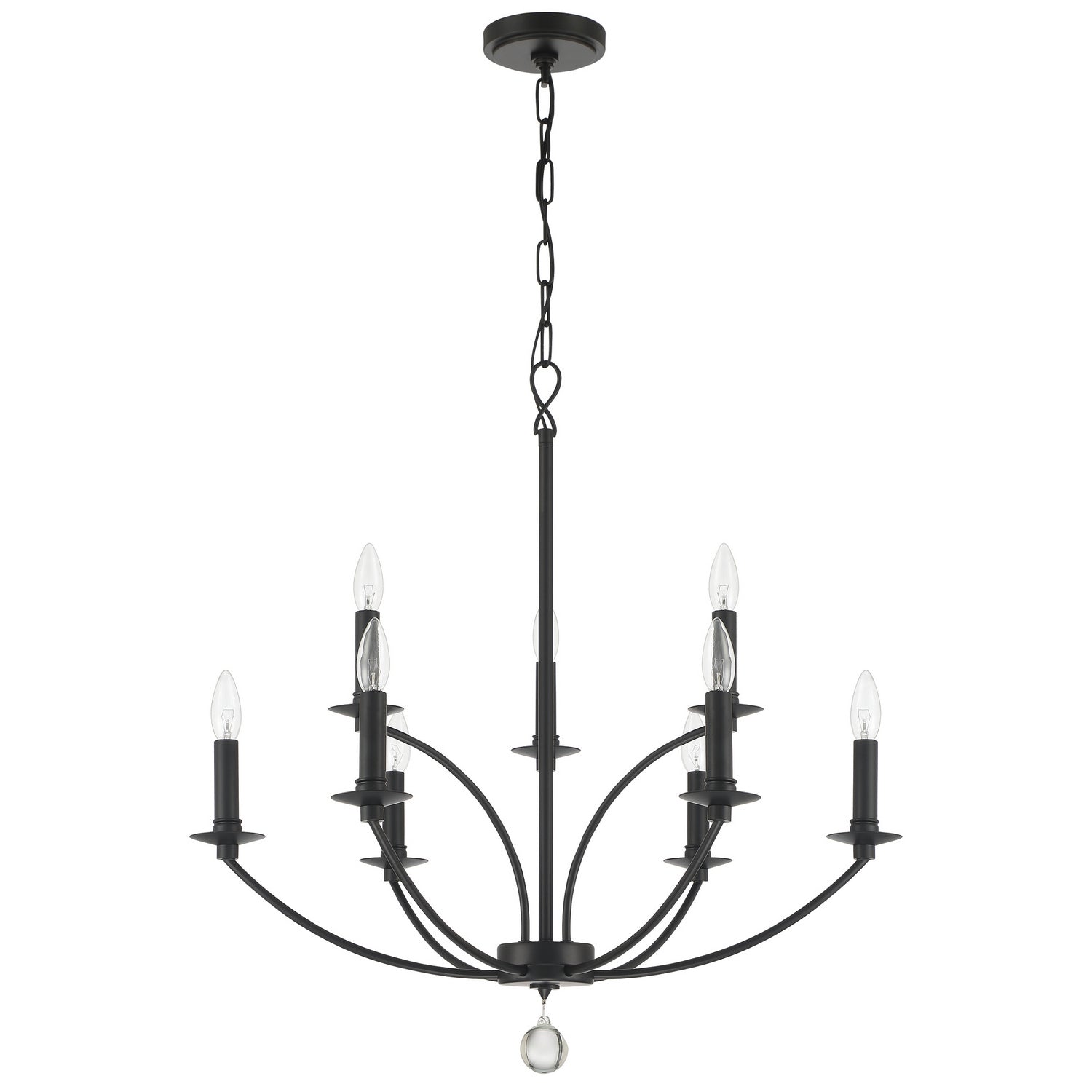 Crystorama - MIL-8009-BK - Nine Light Chandelier - Mila - Black