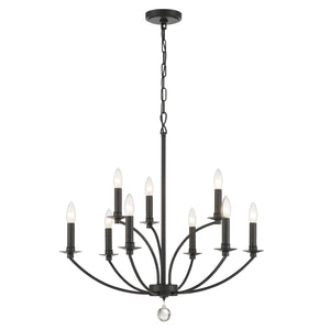 Crystorama - MIL-8009-BK - Nine Light Chandelier - Mila - Black