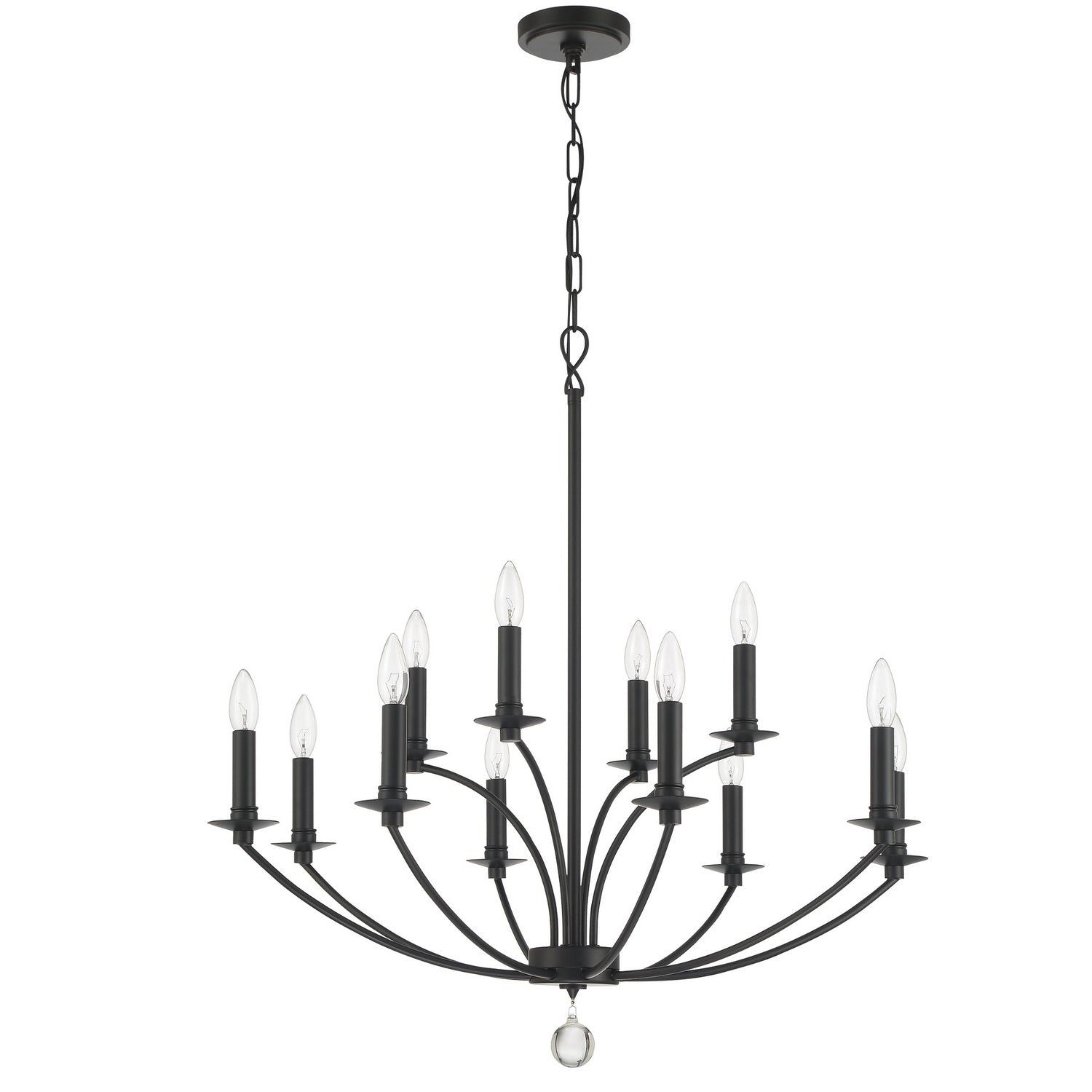 Crystorama - MIL-8012-BK - 12 Light Chandelier - Mila - Black