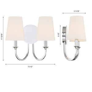 Crystorama - PAY-922-CH - Two Light Wall Sconce - Payton - Polished Chrome