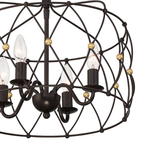 Crystorama - ZUC-A9030-EB-GA - Four Light Pendant - Zucca - English Bronze / Antique Gold