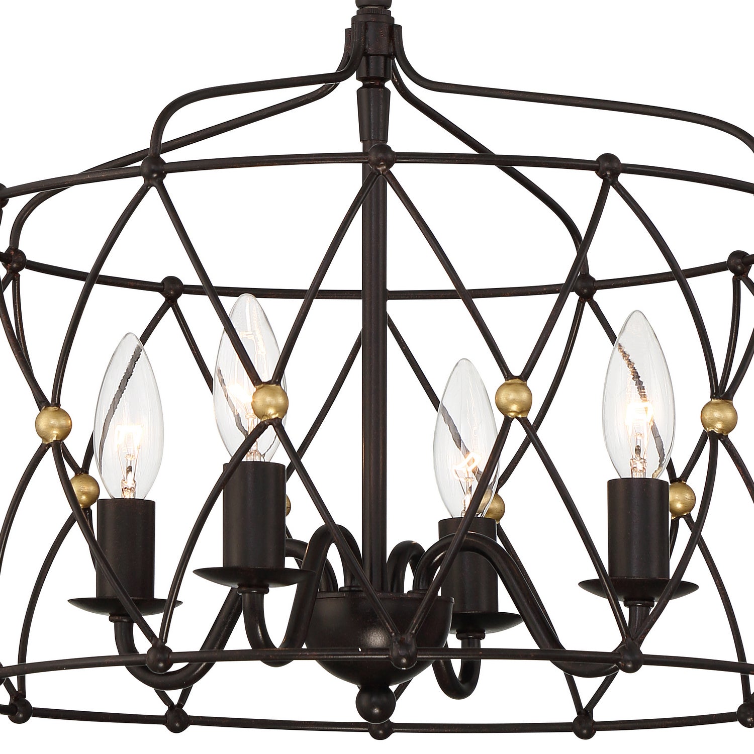 Crystorama - ZUC-A9030-EB-GA - Four Light Pendant - Zucca - English Bronze / Antique Gold