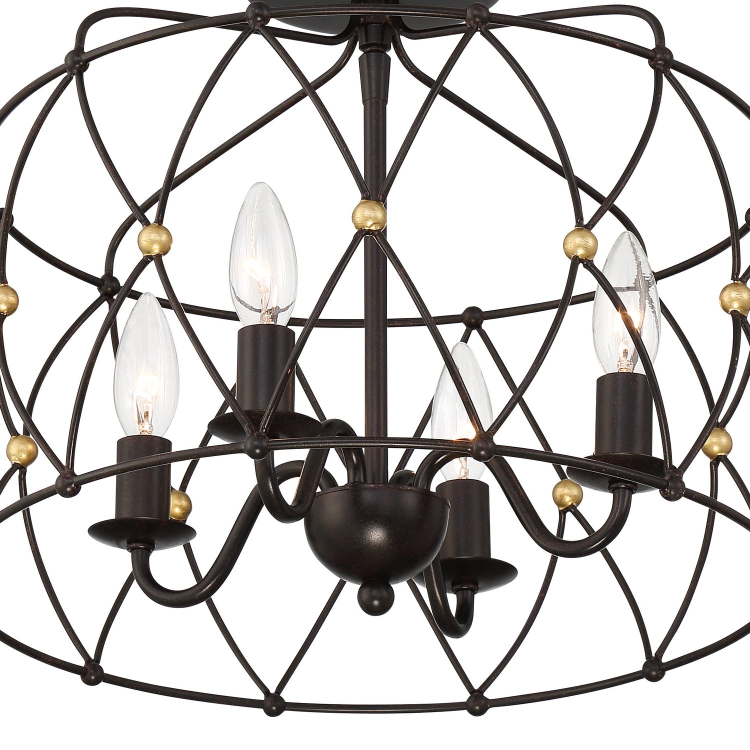 Crystorama - ZUC-A9030-EB-GA_CEILING - Four Light Semi Flush Mount - Zucca - English Bronze / Antique Gold