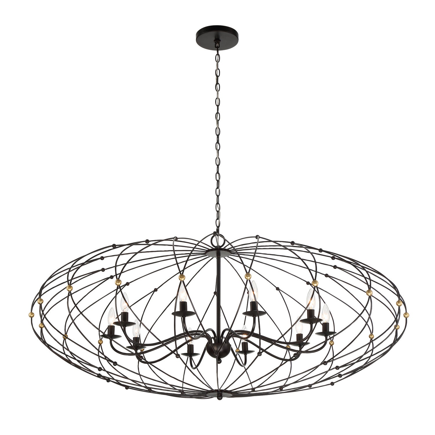 Crystorama - ZUC-A9039-EB-GA - Ten Light Chandelier - Zucca - English Bronze / Antique Gold