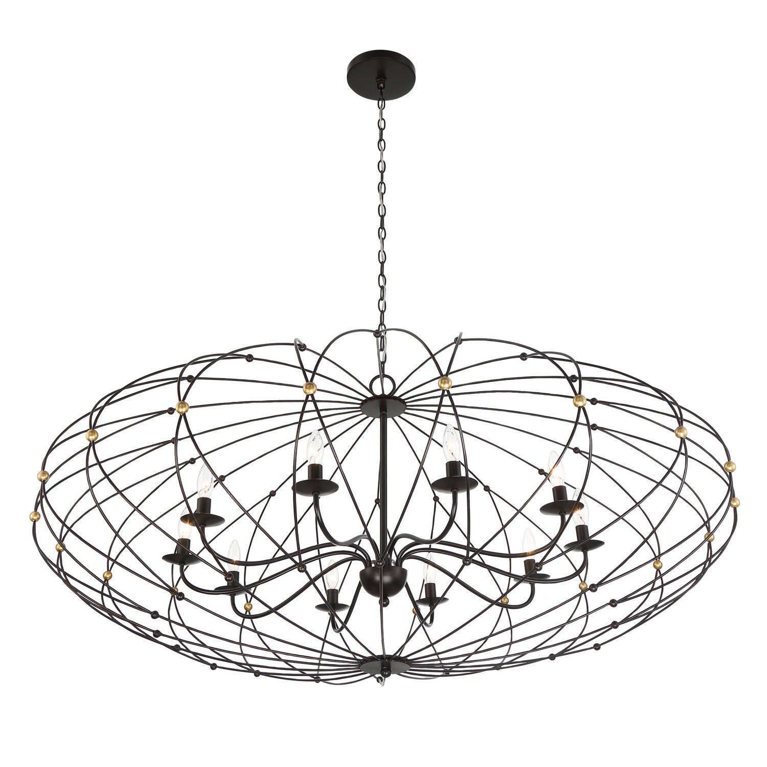 Crystorama - ZUC-A9039-EB-GA - Ten Light Chandelier - Zucca - English Bronze / Antique Gold