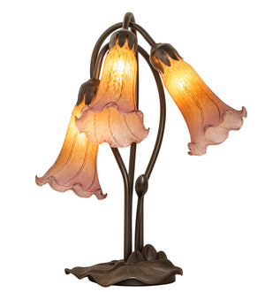 Meyda Tiffany - 129165 - Three Light Table Lamp - Amber/Purple - Mahogany Bronze