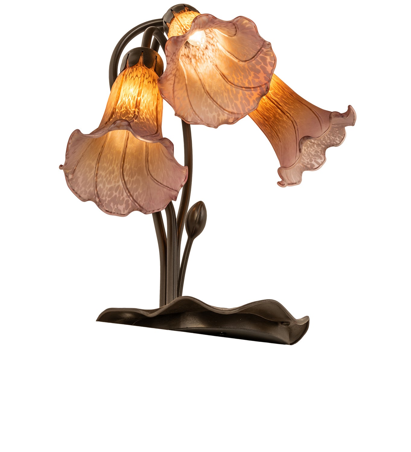 Meyda Tiffany - 129165 - Three Light Table Lamp - Amber/Purple - Mahogany Bronze