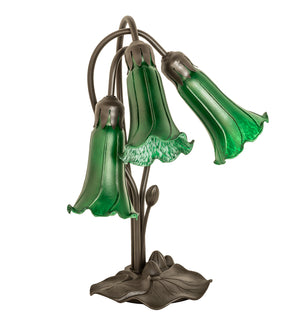 Meyda Tiffany - 136434 - Three Light Table Lamp - Green - Mahogany Bronze